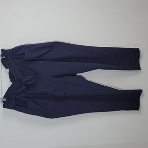 Susan Graver Weekend Paperbag Tech Woven Belted Ankle pants